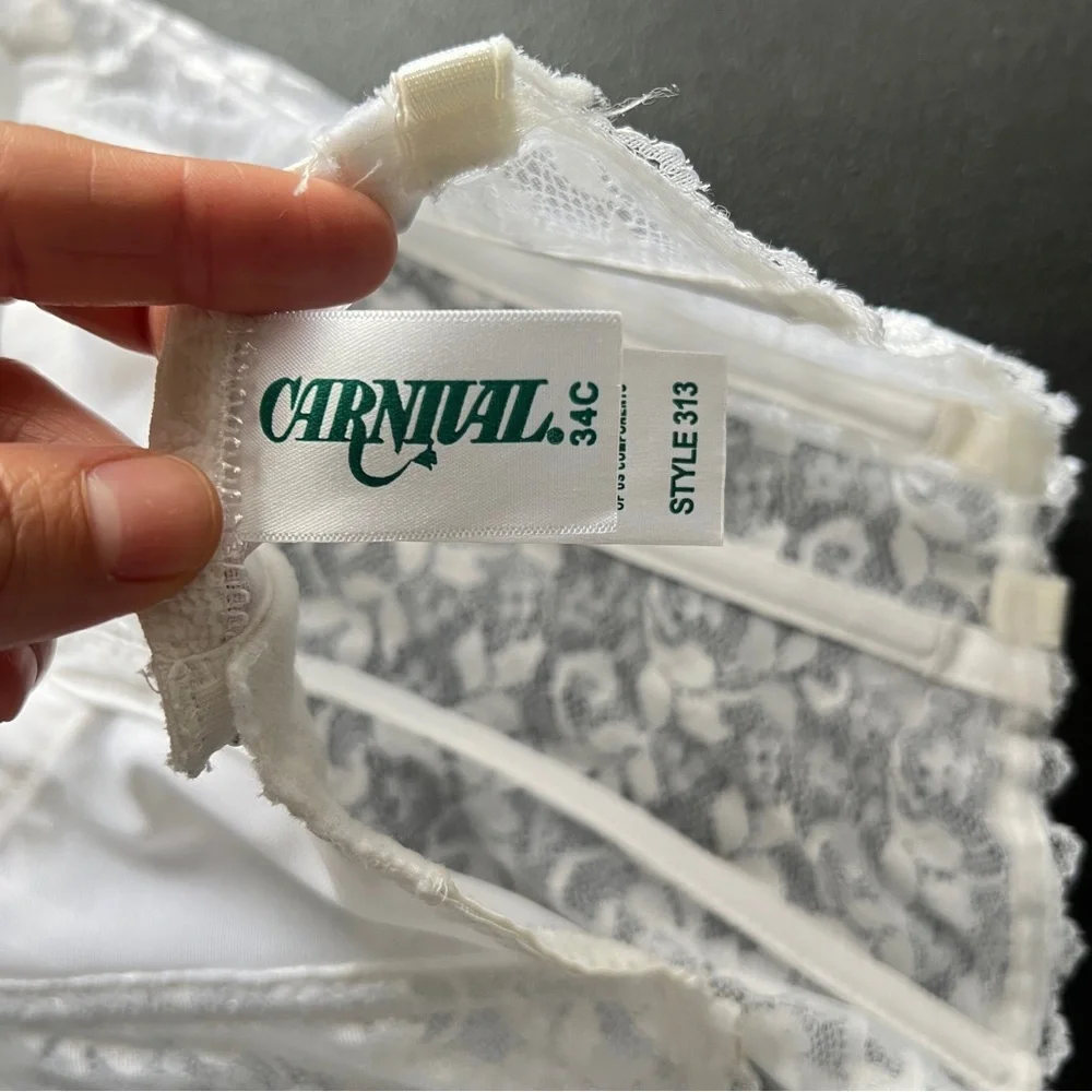 Carnival White Lace Bustier Corset Longline Underwire Sexy Top Size 34C - Picture 7 of 11